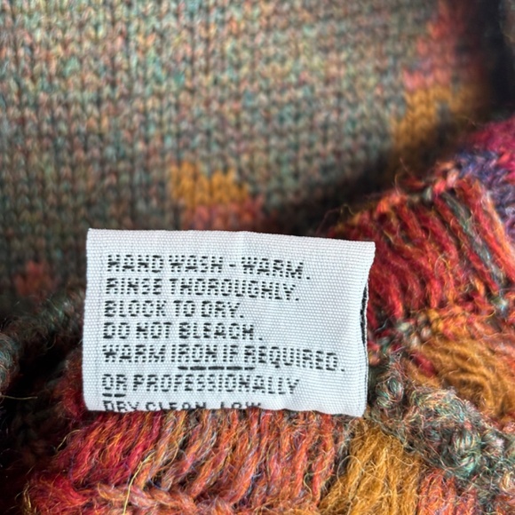 VTG 90s Concept Wool Sweater M Leaf Leaves Fall Chunky Christmas Granny Cottage - Picture 8 of 12